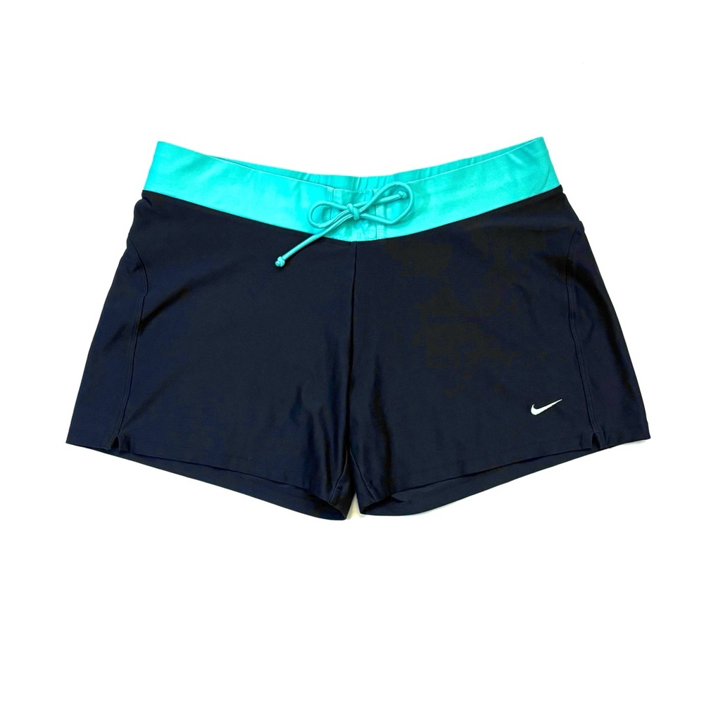 Nike Women's FIT DRY Black and Teal Drawstring Shorts Sz L